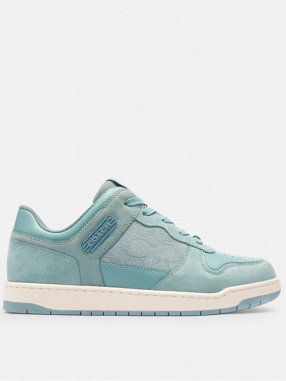 Coach Teal Low-Top Suede Sneaker